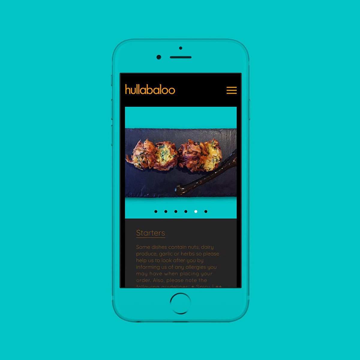 Hullabaloo. Mobile website – menu. Design by Superfried. Dev by Cotton.