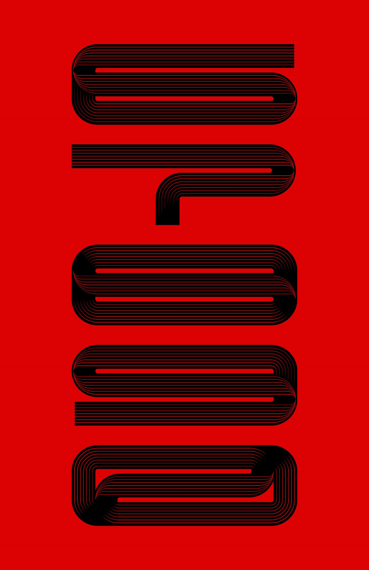 1896. Type experiment. Horizontal 6-0. Bespoke typography design by Superfried.