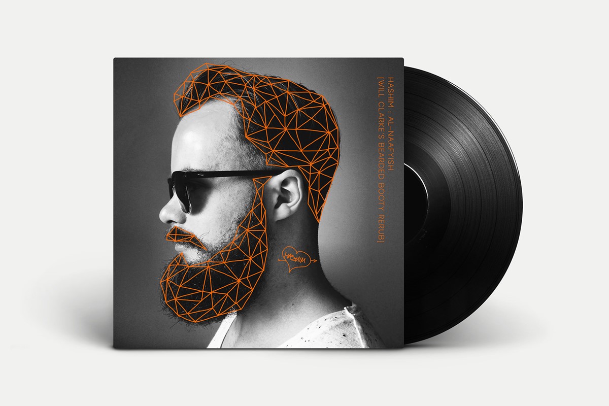 Will Clarke. Remix sleeve design orange mock-up. Design by Superfried.