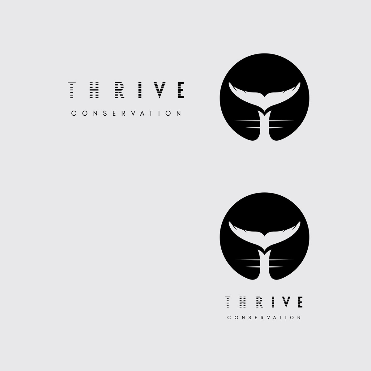 Thrive Conservation logo lock-ups – detailed versions. Brand identity design by Superfried.