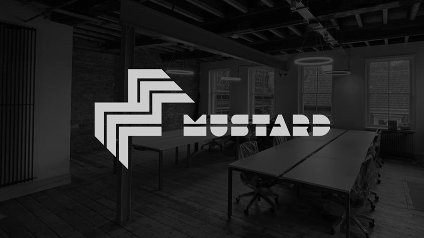 Mustard. Brand identity logo thumbnail. 960x540px. Design by Superfried.
