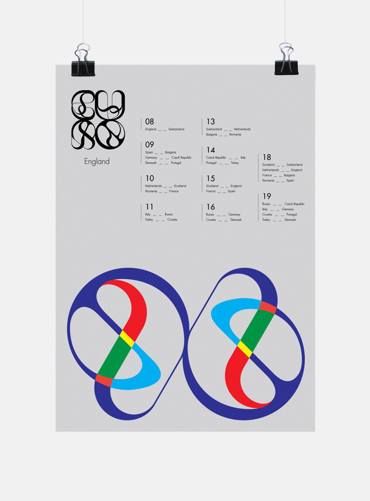 Marbles. Euro 96 poster mock-up. Typography design by Superfried.