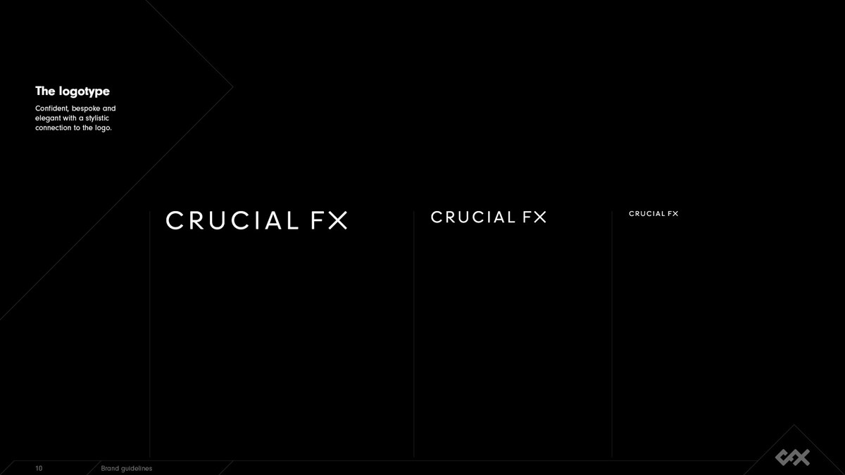Crucial FX. Bespoke logotype by design studio Superfried. Manchester.