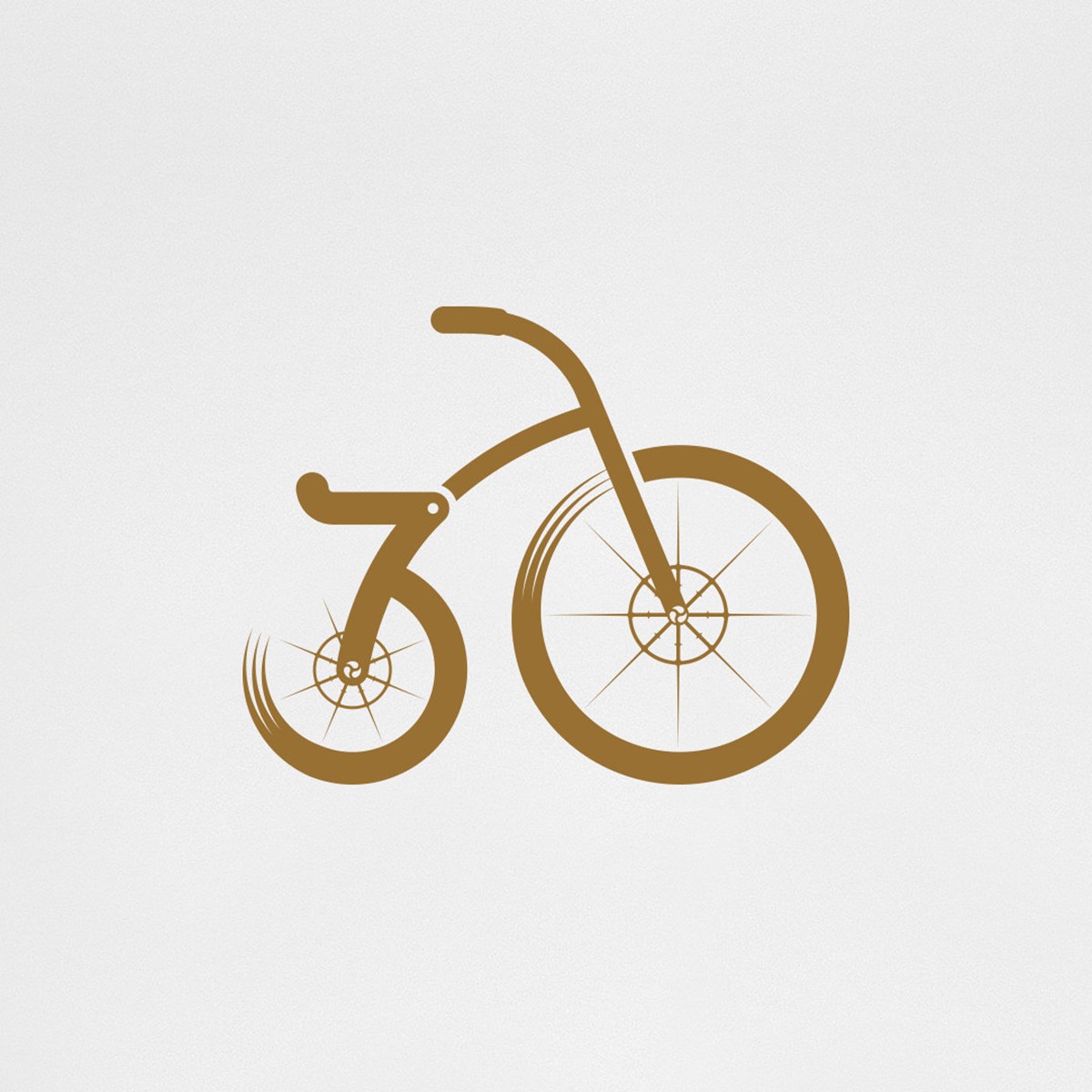 Tricycle magazine. 30th anniversary. Typographic trike logo - gold. Design by Superfried.