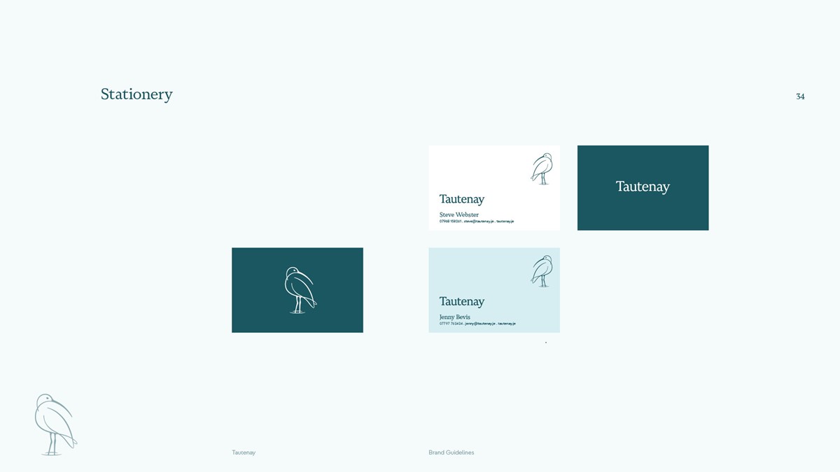 Tautenay. Landscape business cards by design studio Superfried. Manchester.