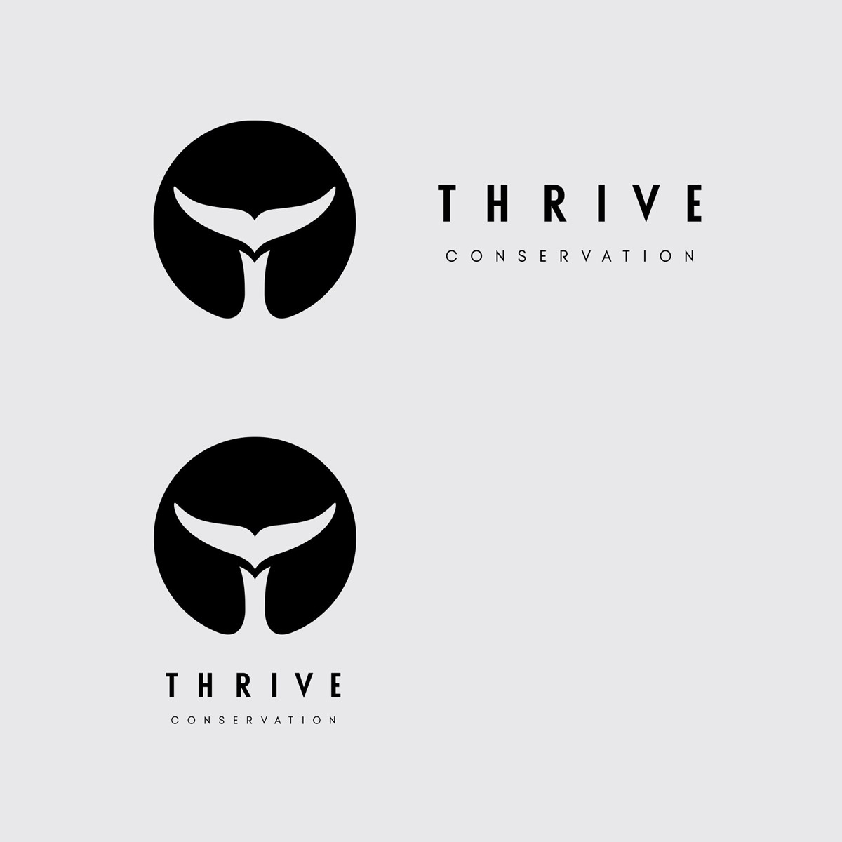 Thrive Conservation logo lock-ups – minimal versions. Brand identity design by Superfried.
