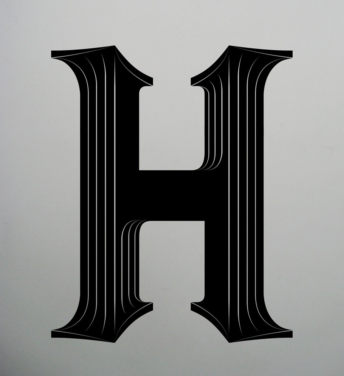 AIGA. Type Tuesday. BLT LTR Series. Typographic experiment: letter H. Design by Superfried.