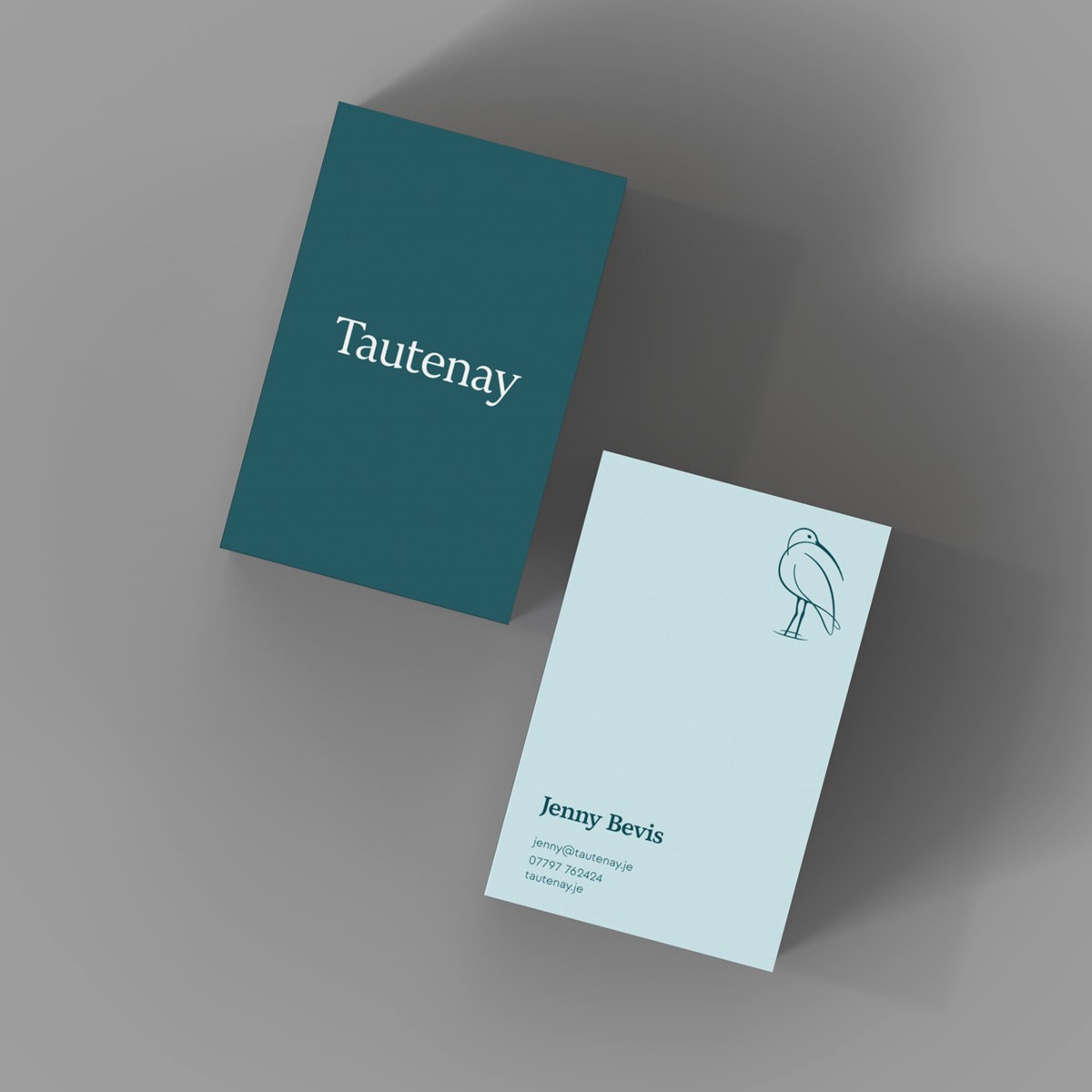 Tautenay. Business card mock-up by design studio Superfried. Manchester.