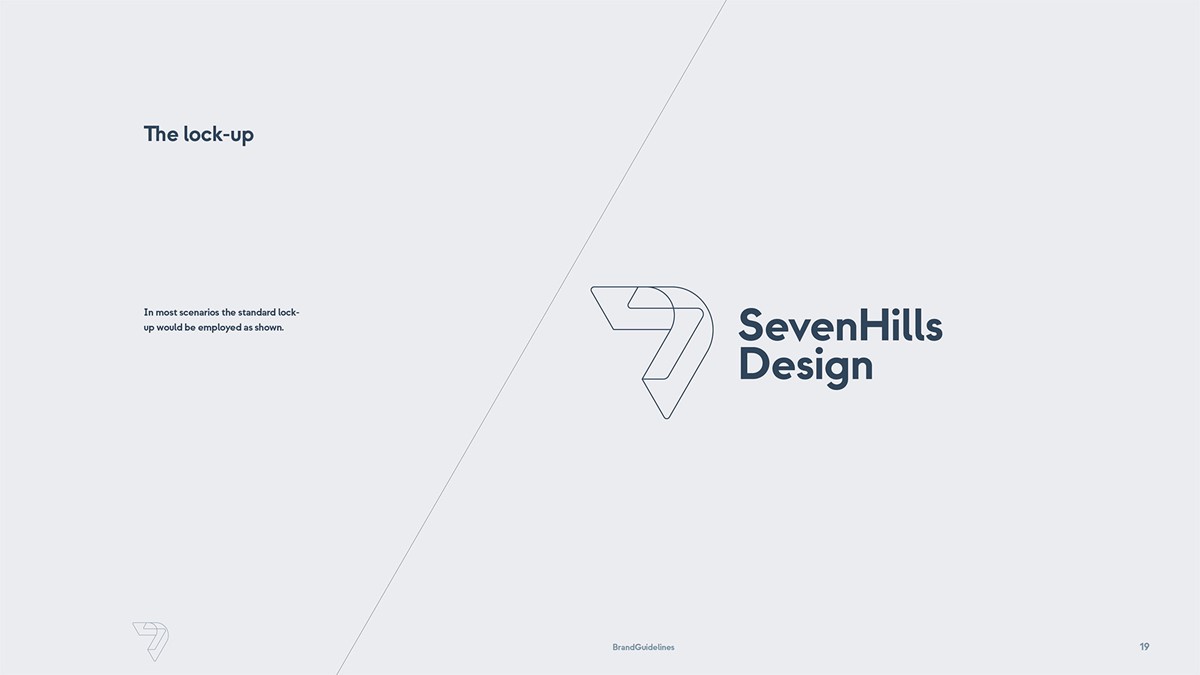 Seven Hills Design. Logo lock-up by design studio Superfried. Manchester.