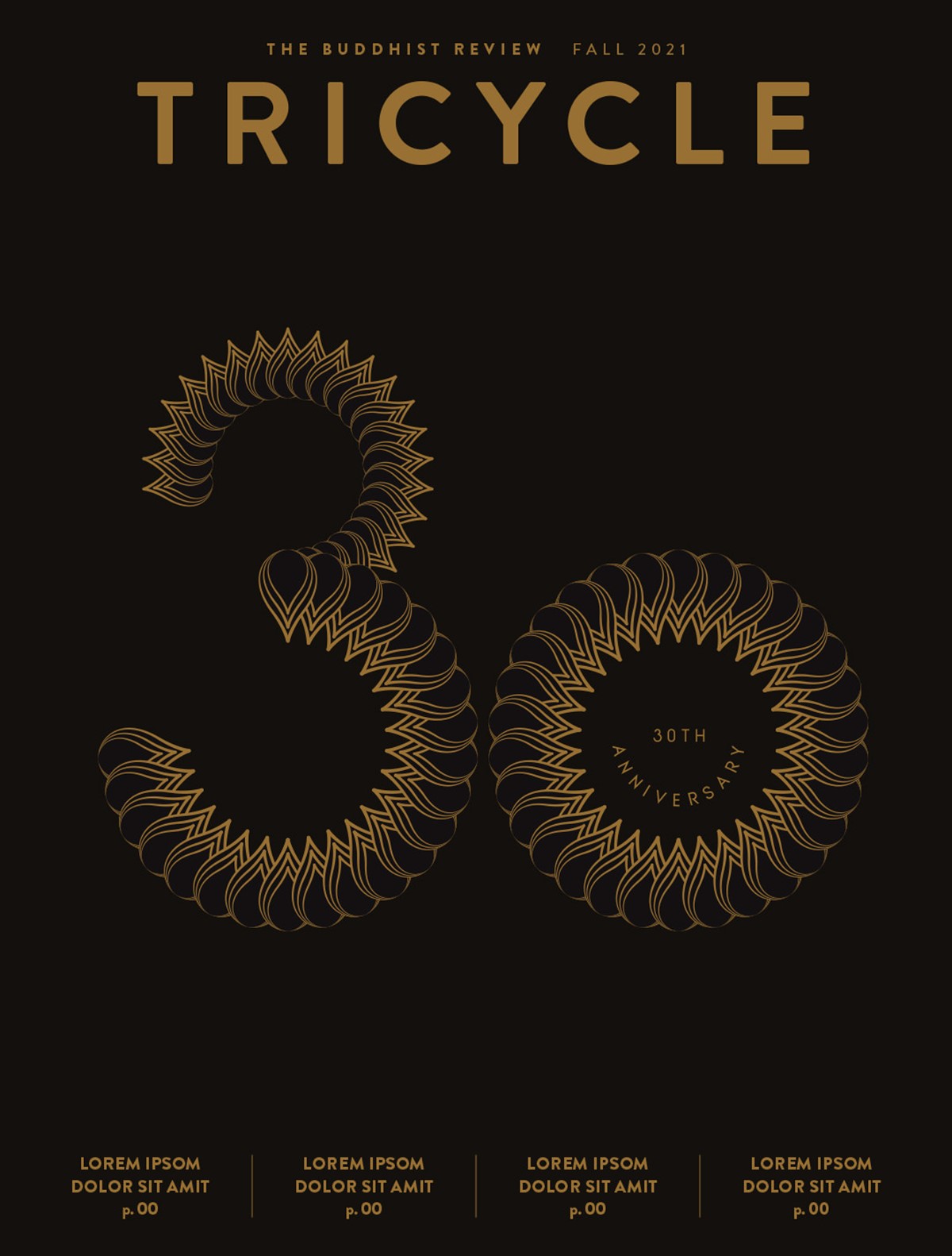 Tricycle magazine. 30th anniversary unused lotus flower cover design by Superfried.