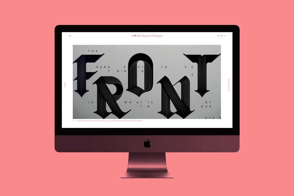 AIGA. Type Tuesday banner. Eye on Design website. BLT LTR Series typographic experiment. Design by Superfried.