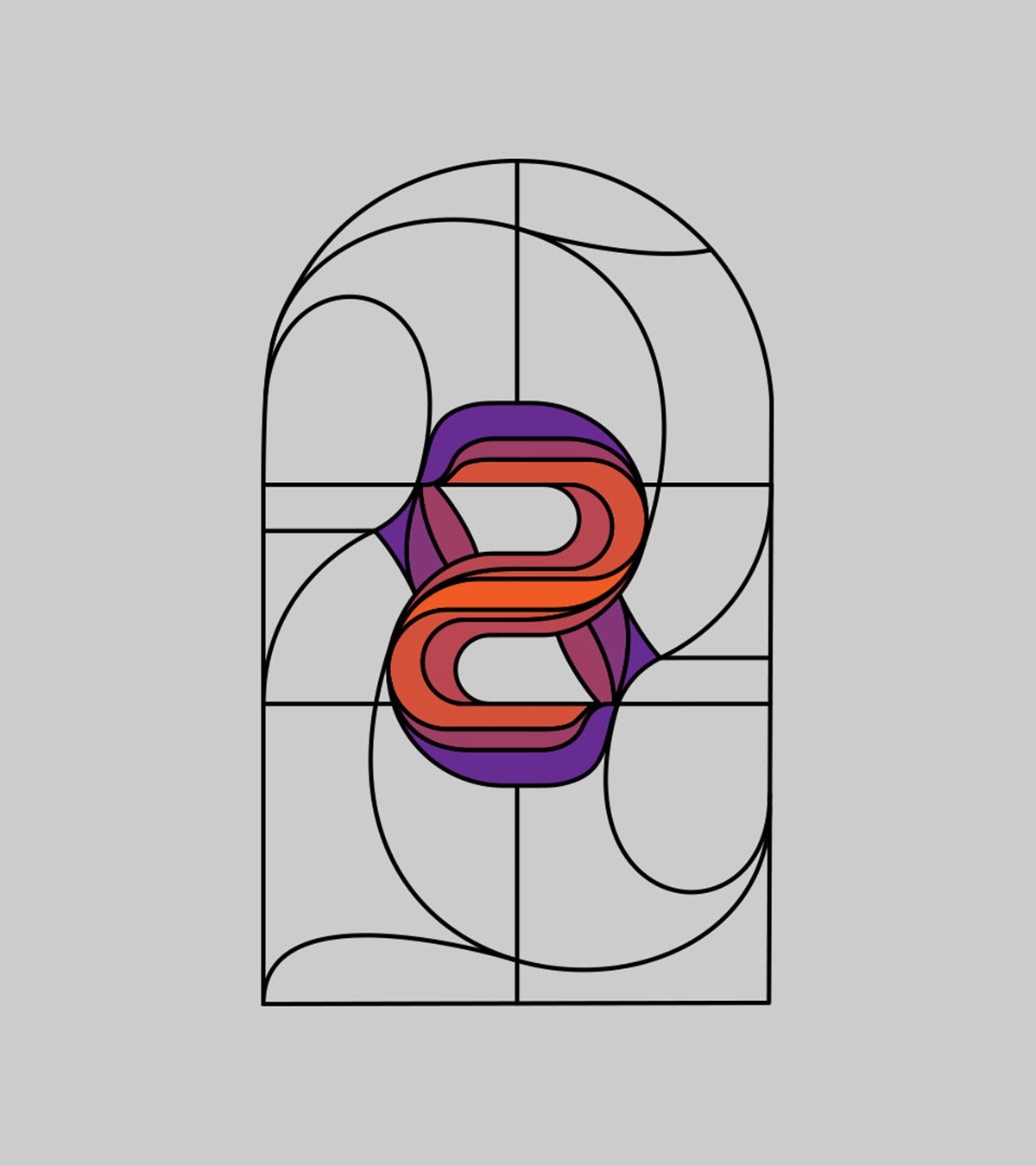 BLK LTR type experiment re-visited. No. 8 Stain glass design by Superfried, Manchester.