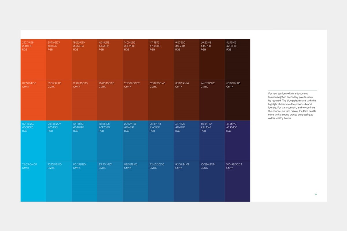 BBFAW. Brand guidelines secondary palette by design agency Superfried, Manchester.