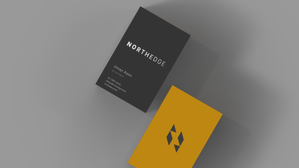 Northedge Architecture. Business card mock-up by design studio Superfried. Manchester.