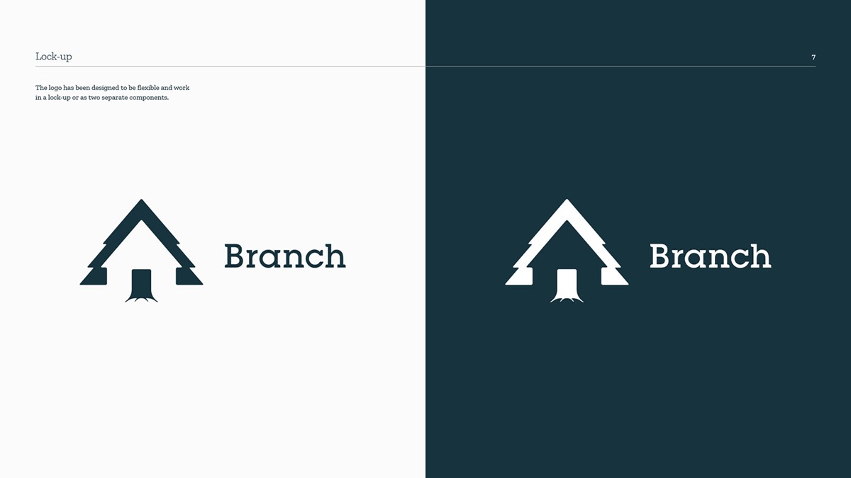 Branch Housing. Lock-up horizontal. Brand identity design by Superfried.