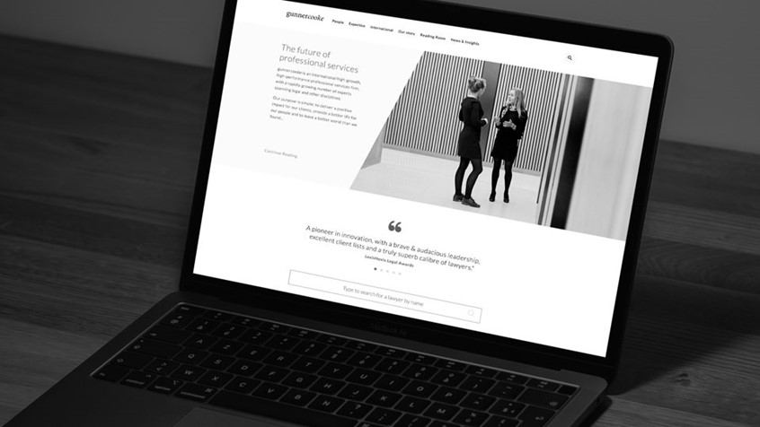 Gunnercooke. Law firm. Thumbnail. Website design by Superfried.
