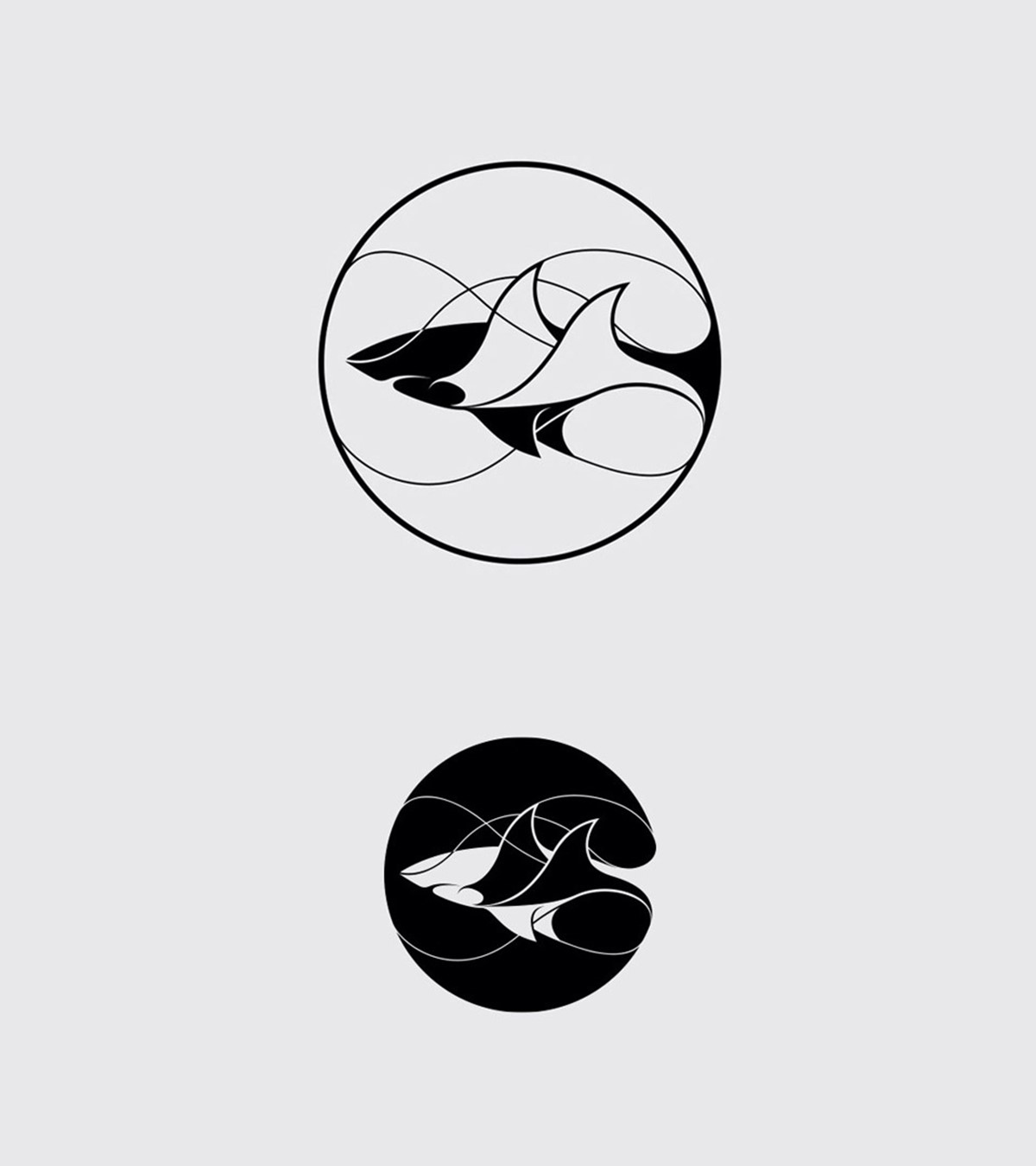 Shark Conservation Fund logo - normal and reversed. Client: DiCaprio Foundation.