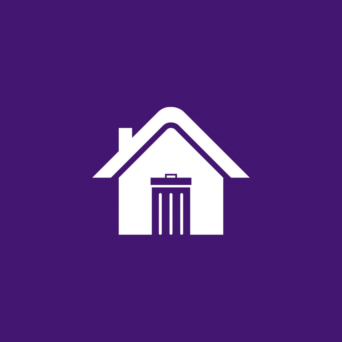 Your Dsposal white house logo on purple background. Brand identity by Superfried.