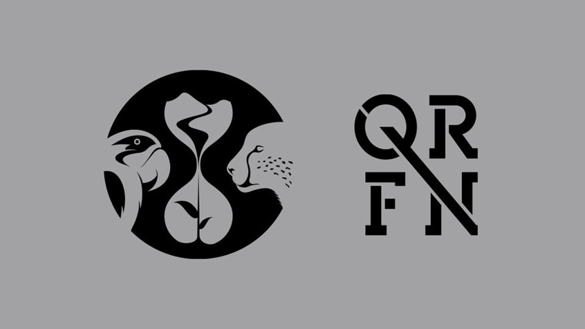 QRFN. Quick Response Fund for Nature – DiCaprio Foundation. Brand identity logo thumbnail. Design by Superfried. 
