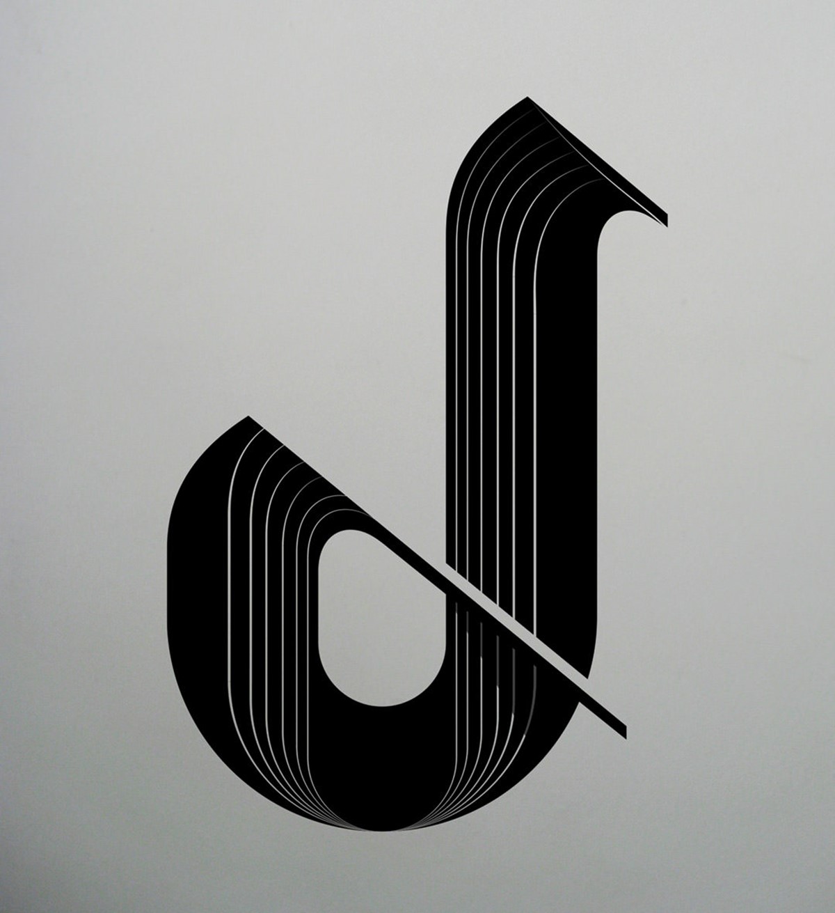 AIGA. Type Tuesday. BLT LTR Series. Typographic experiment: letter J. Design by Superfried.