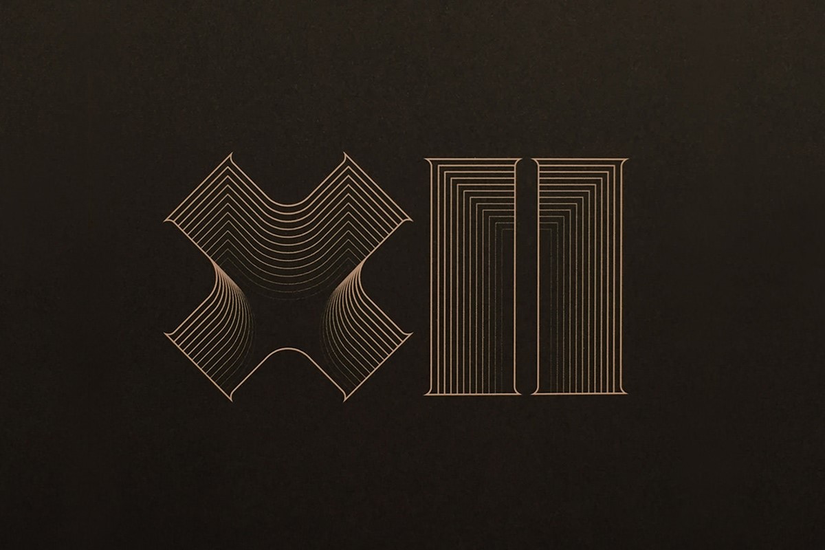 Fedrigoni 366 2020 calendar submission. Experimental Roman numerals: Xll. Typography design by Superfried.
