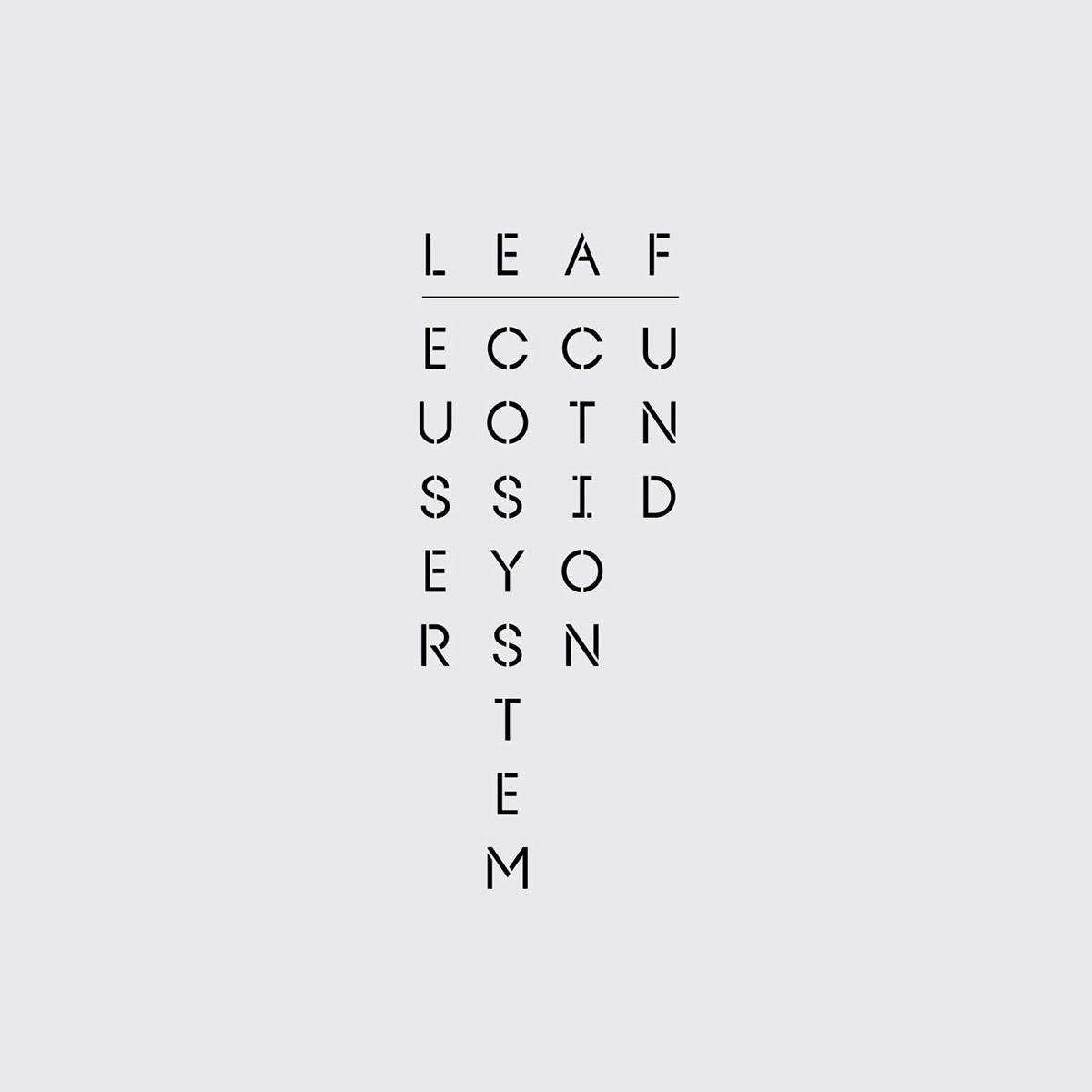 Leuser Ecosystem Action Fund [LEAF] vertical logotype. Client: DiCaprio foundation + Sumatran Orangutan Society [SOS].