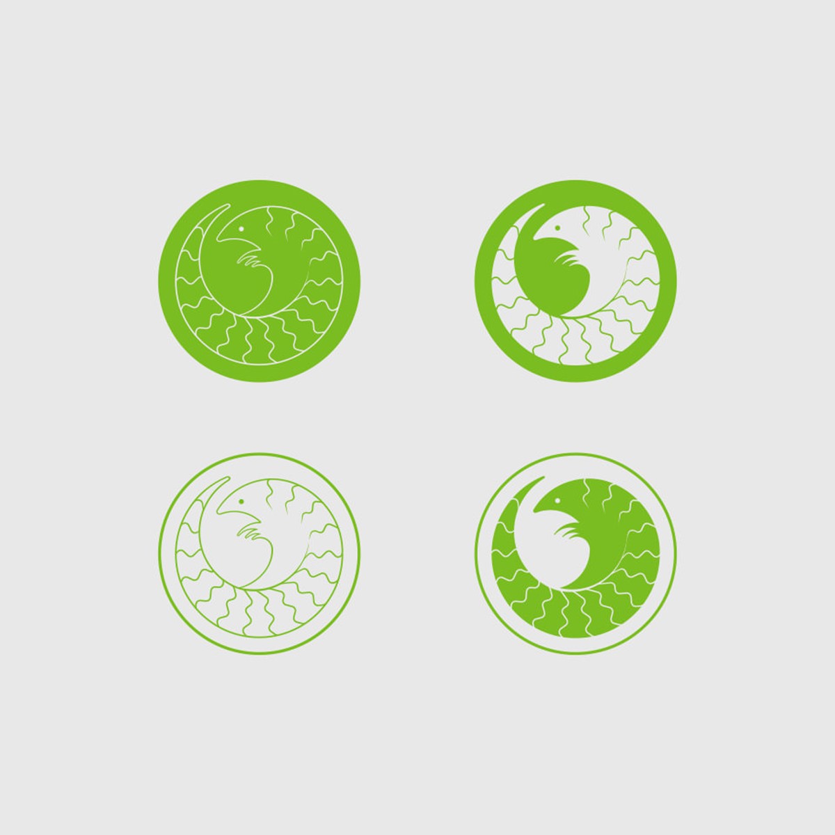 Pangolin Crisis Fund – Logo variations. Brand identity design by Superfried. 