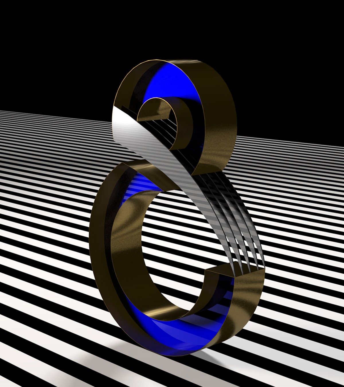 Klaws. Experimental bespoke numerals. 3D number 8. Typography design by Superfried.