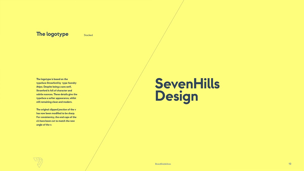 Seven Hills Design. Logotype stacked by design studio Superfried. Manchester.