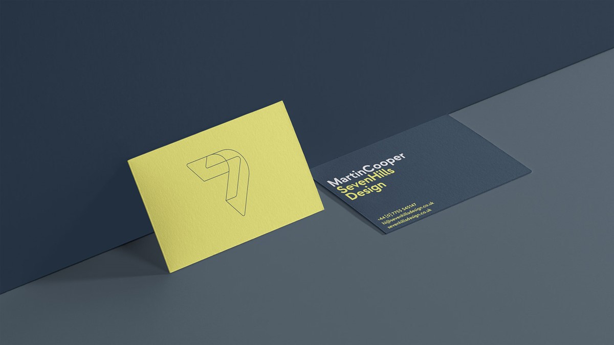 Seven Hills Design. Business card mock-up by design studio Superfried. Manchester.