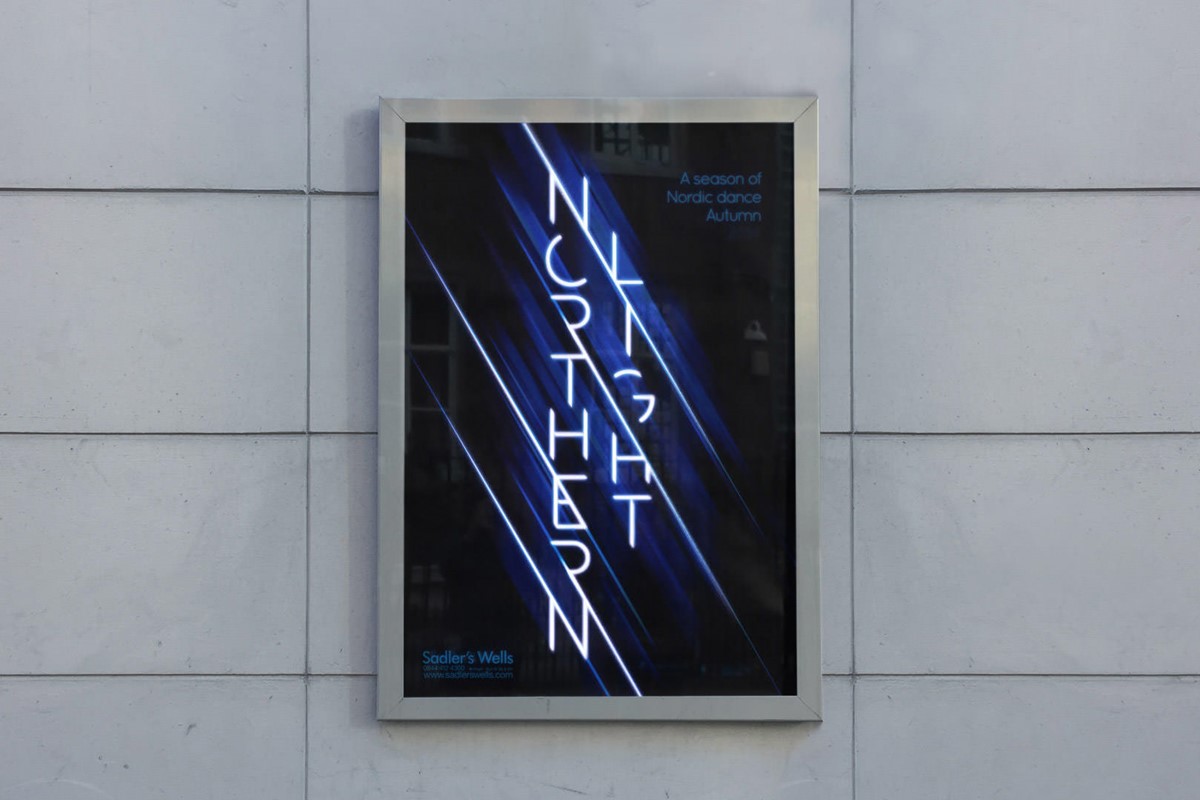 Sadler's Wells. Northern Light marketing poster. Design & bespoke typography by Superfried. 