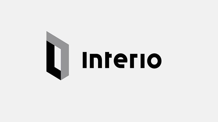 Interio. Logo lock-up. Bespoke typographic identity design by Superfried.