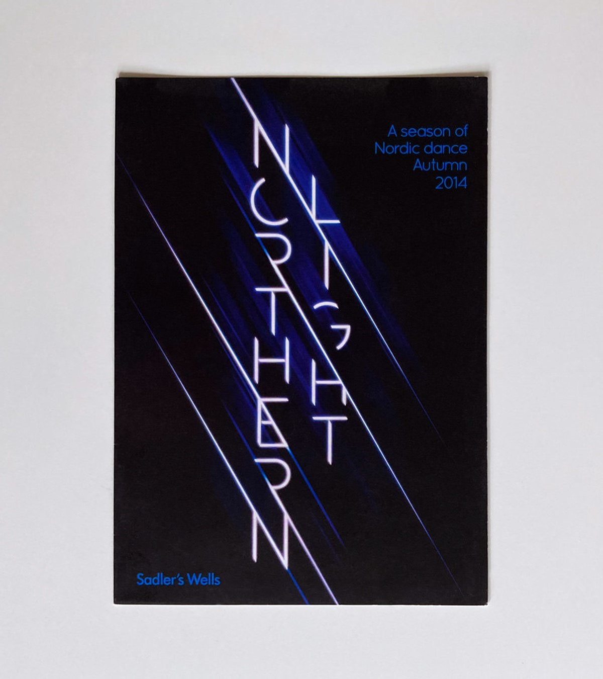 Sadler's Wells. Northern Light marketing flyer - front. Design & bespoke typography by Superfried. 