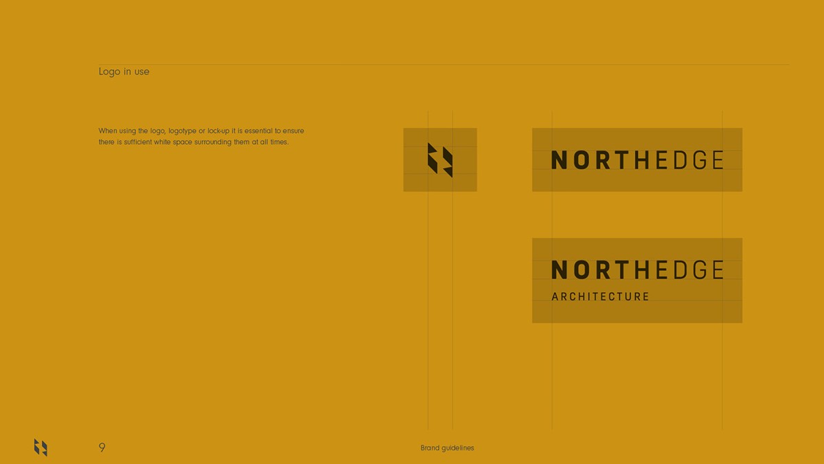 Northedge Architecture. Logo use by design studio Superfried. Manchester.