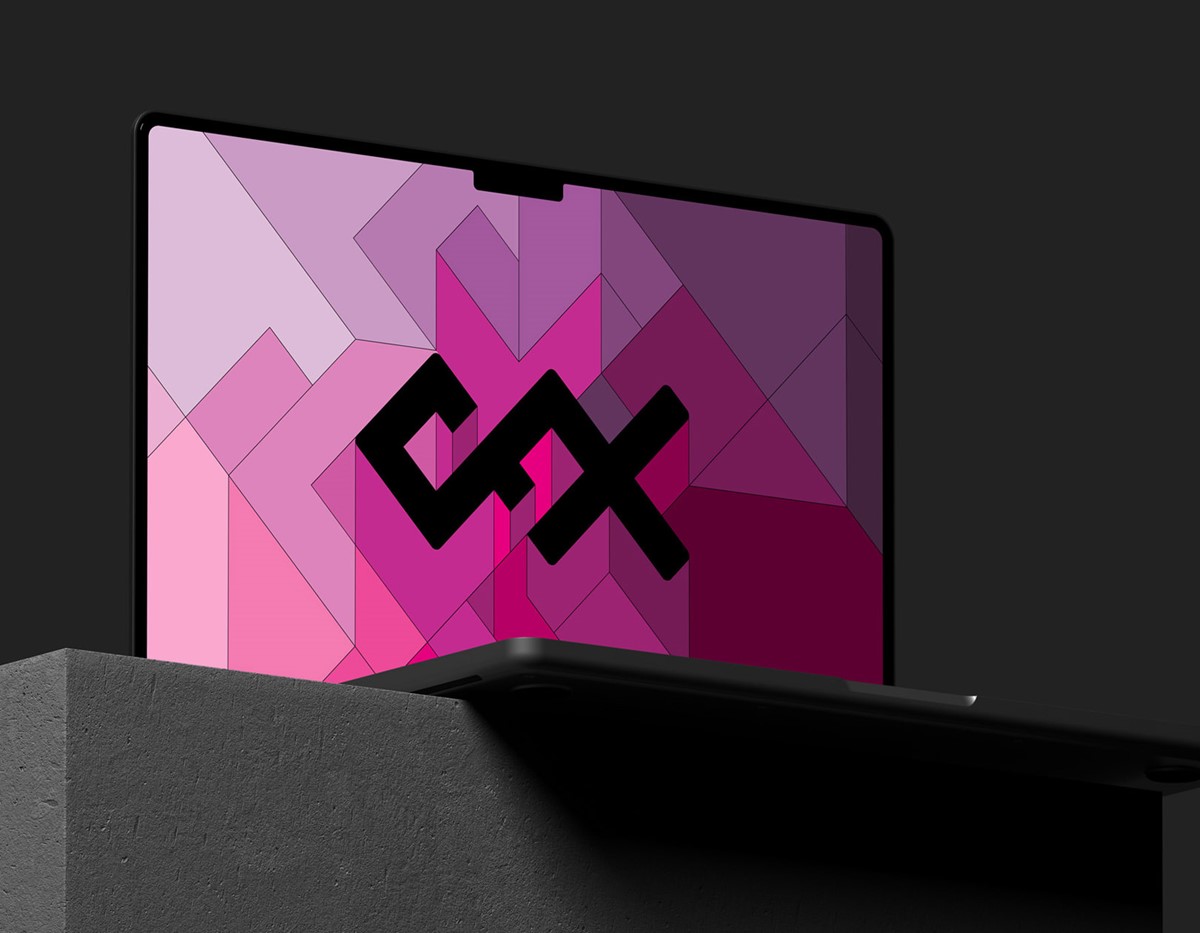 Crucial FX. Pink mosaic wallpaper mock-up by design studio Superfried. Manchester.