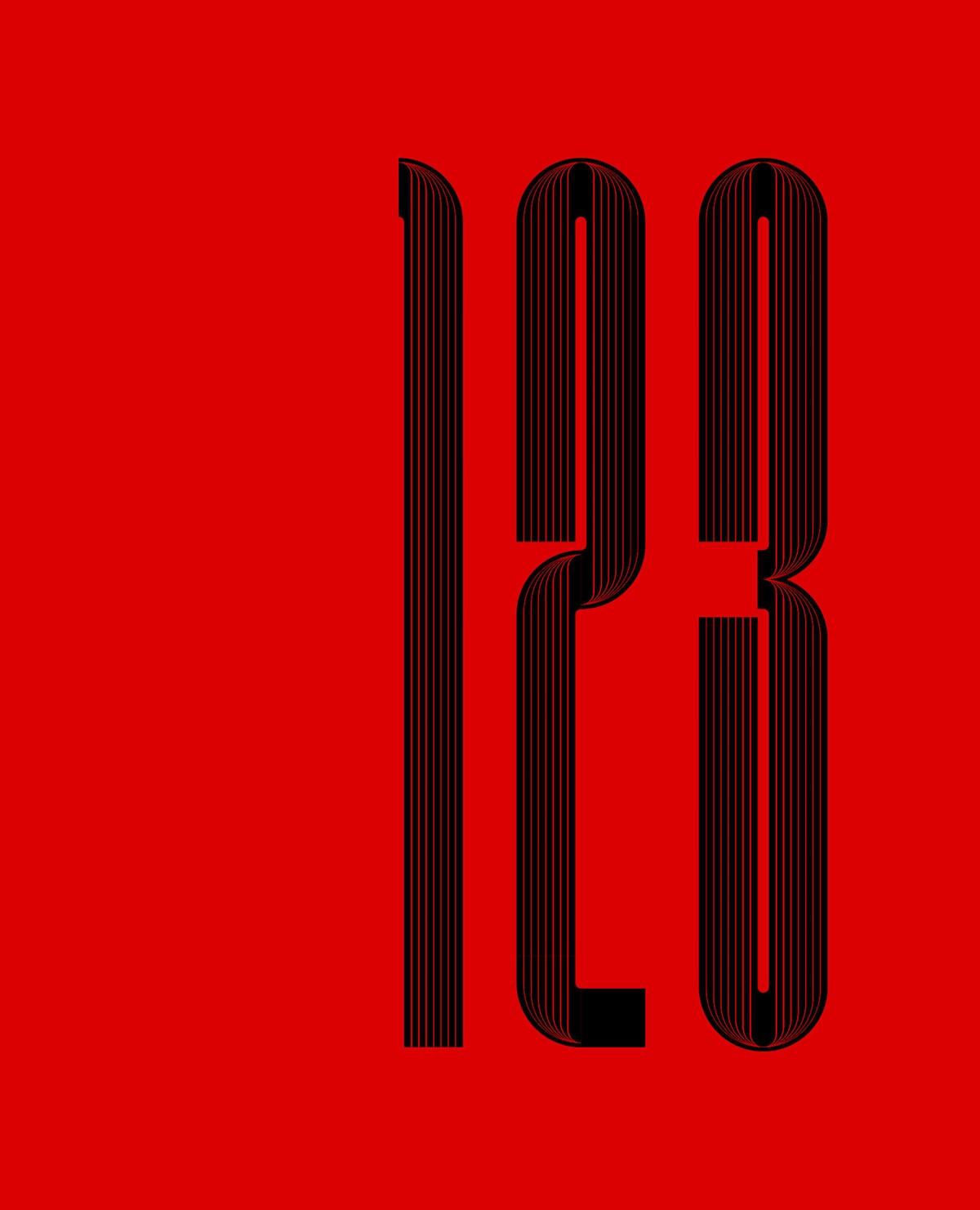 1896. Type experiment. Vertical 1-3. Bespoke typography design by Superfried.