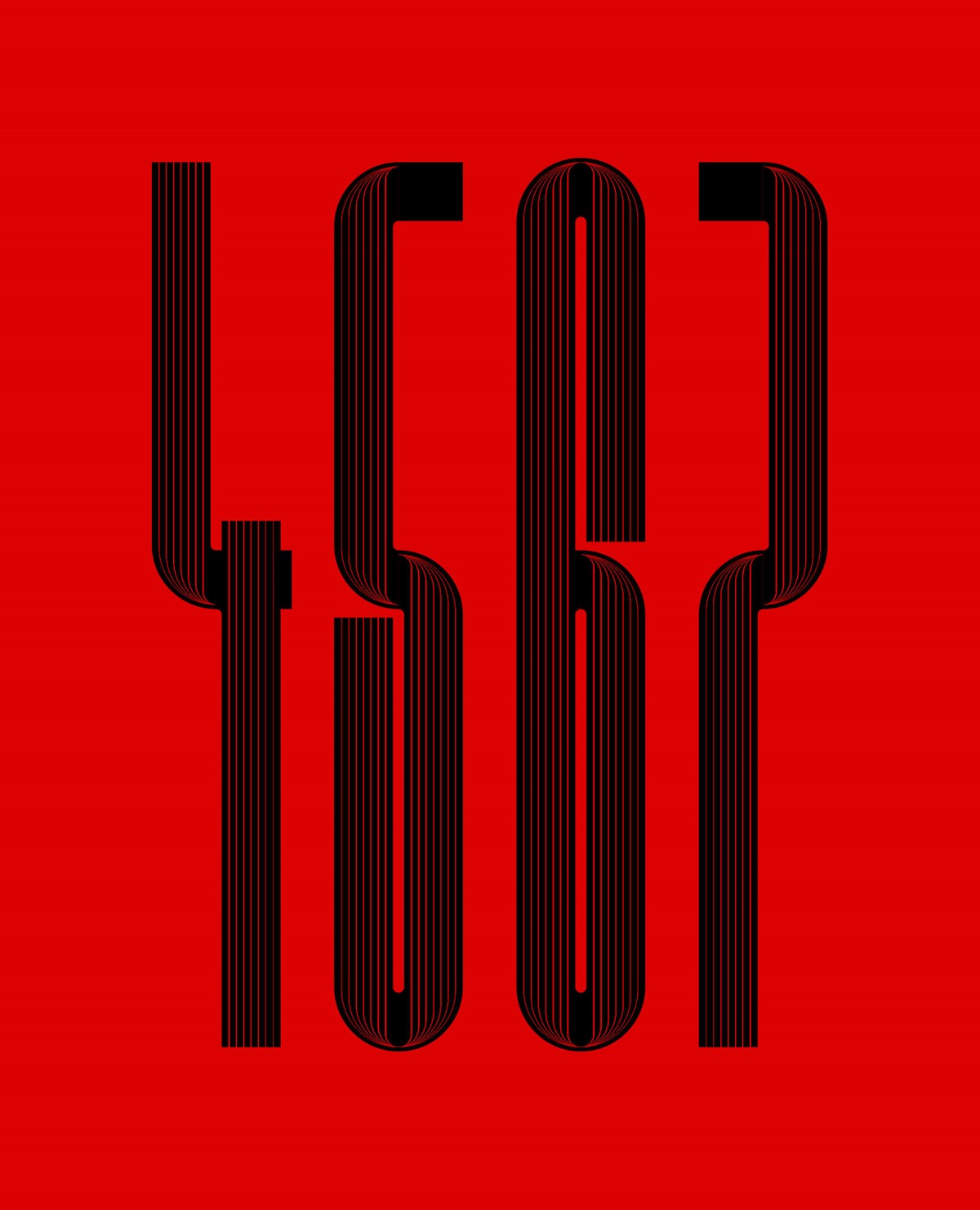 1896. Type experiment. Vertical 4-7. Bespoke typography design by Superfried.