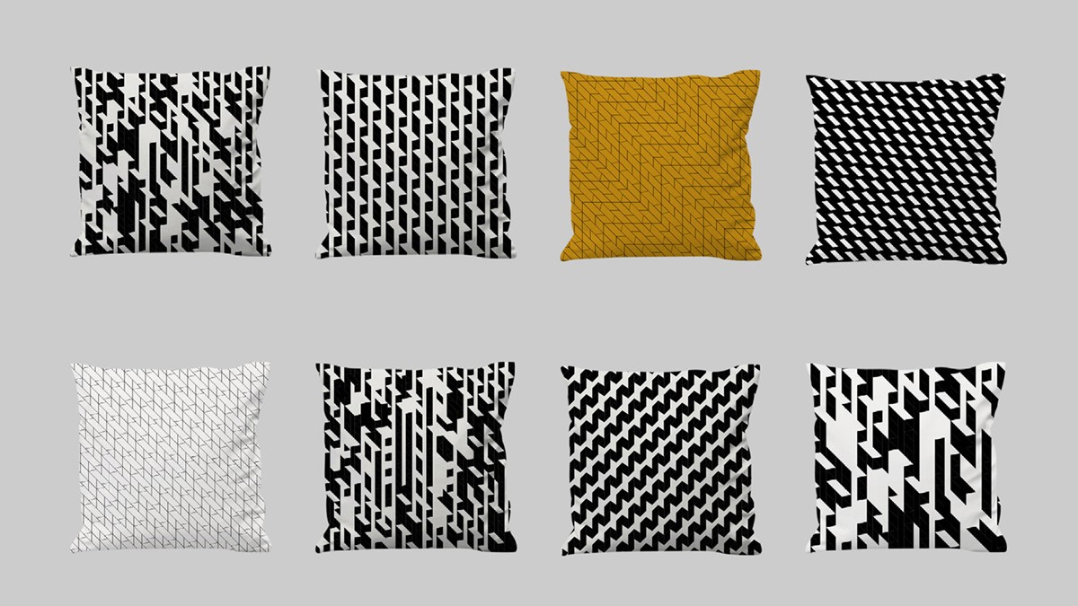 Northedge Architecture. Brand-led soft furnishings mock-up. Brand identity by design studio Superfried. Manchester.