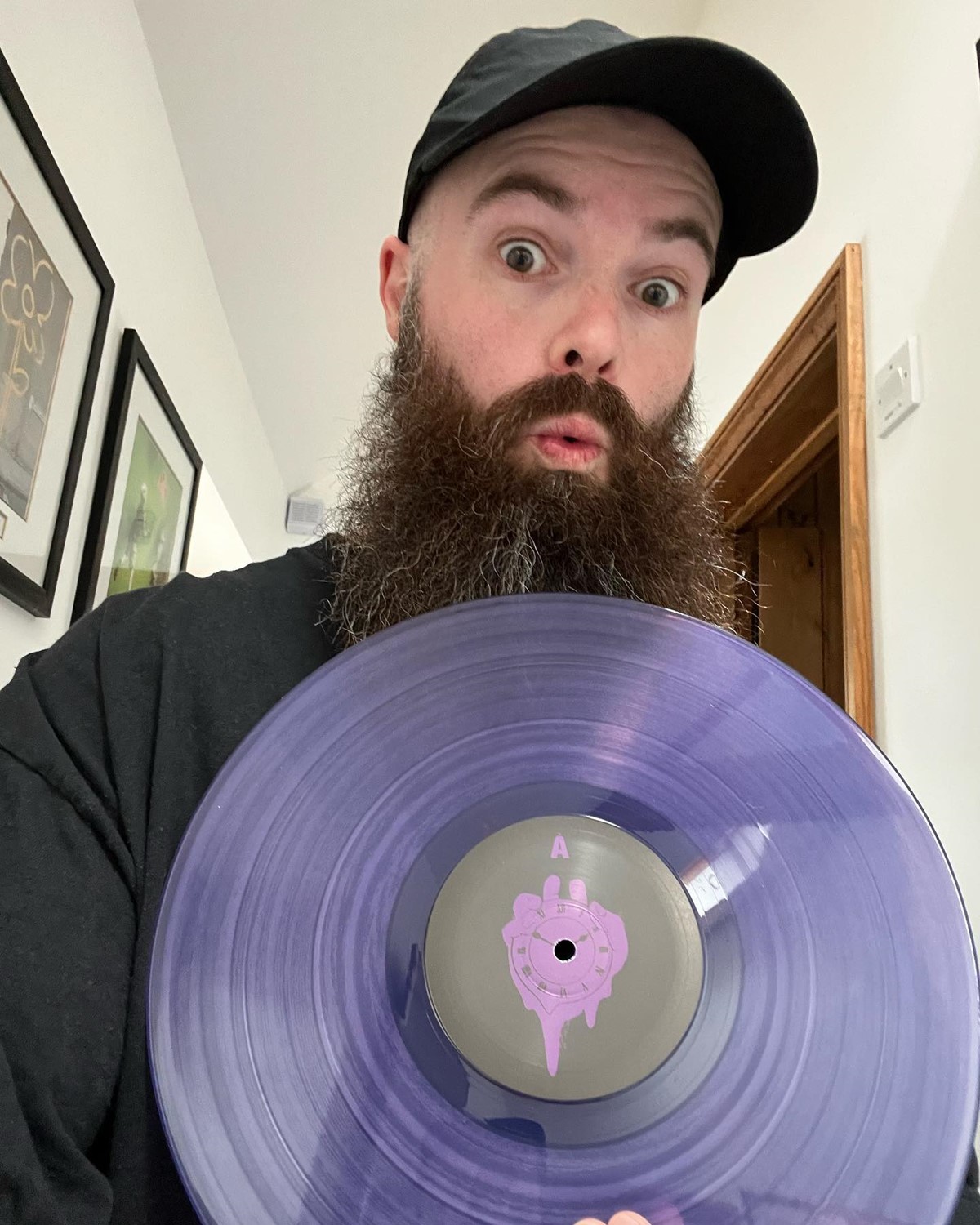 All We Have is Now. Will Clarke with the purple vinyl release. Design by Superfried.