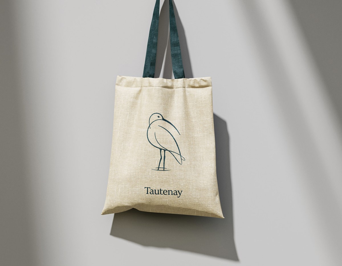 Tautenay. Branded bag mock-up by design studio Superfried. Manchester.