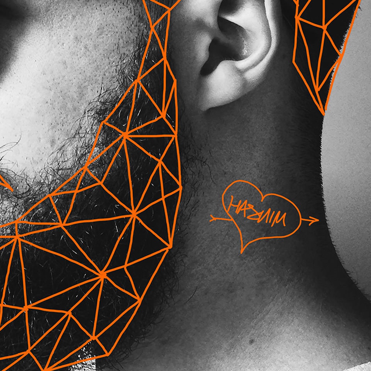 Will Clarke. Remix orange sleeve design close up detail. Illustration by Superfried.