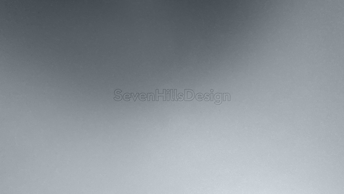 Seven Hills Design. Metal logotype deboss mock-up by design studio Superfried. Manchester.