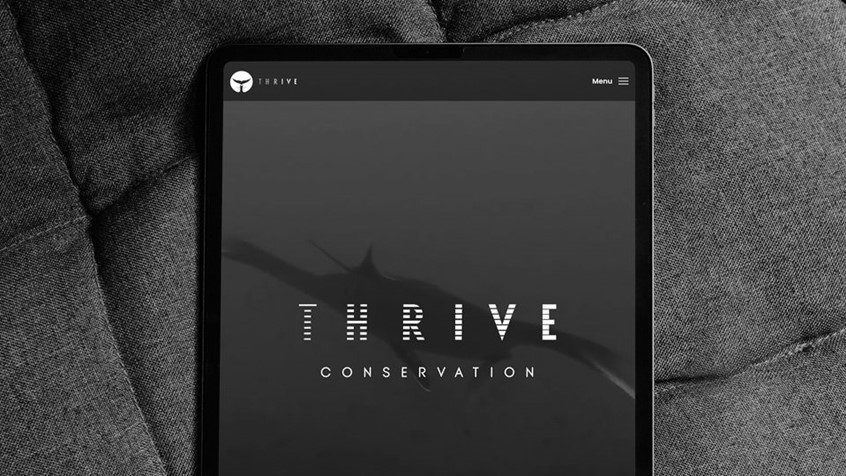 Thrive Conservation. Website. Thumbnail. Design by Superfried.