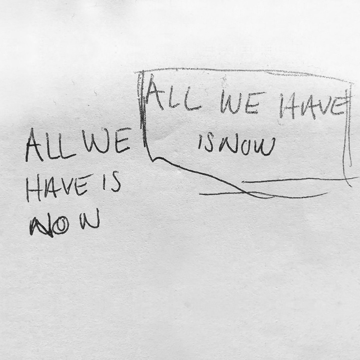 All We Have is Now. Will Clarke source hand lettering. Brand identity design by Superfried.