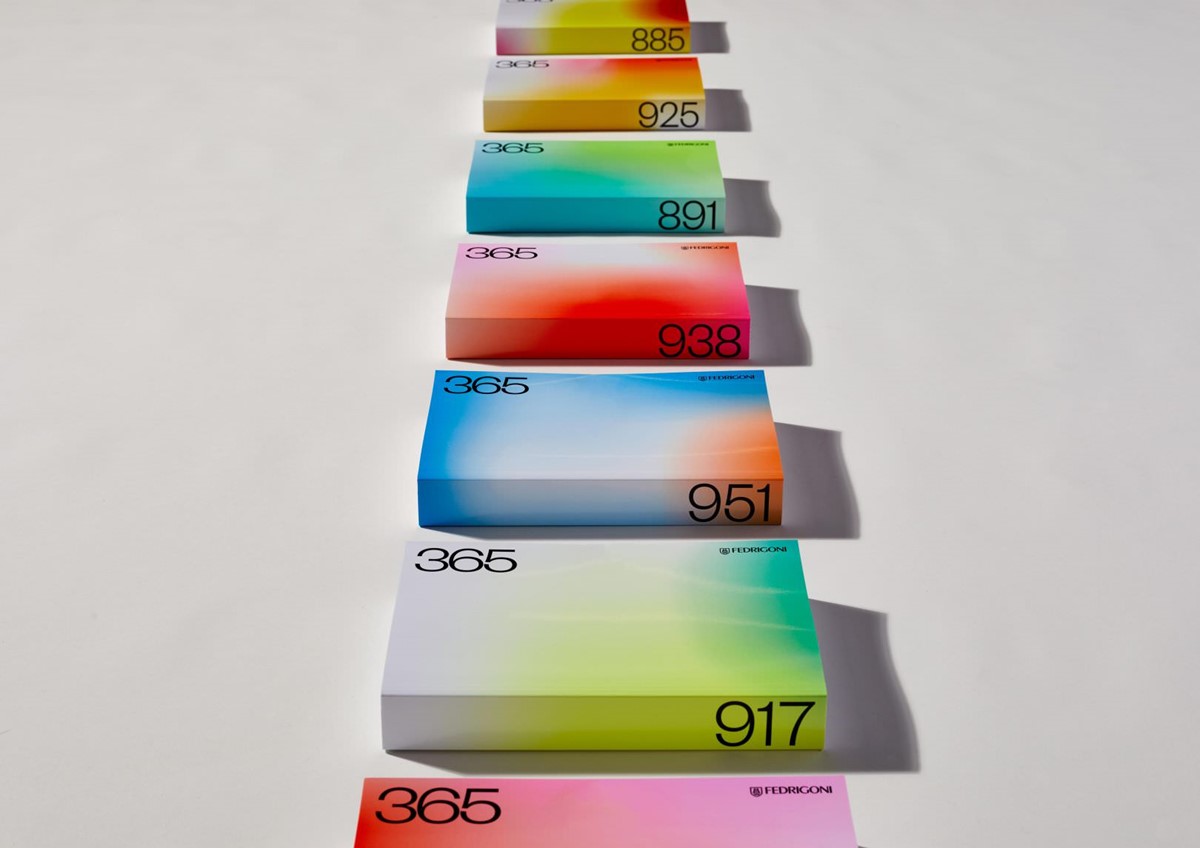 Fedrigoni 365 2021 calendar promo multi-coloured covers.