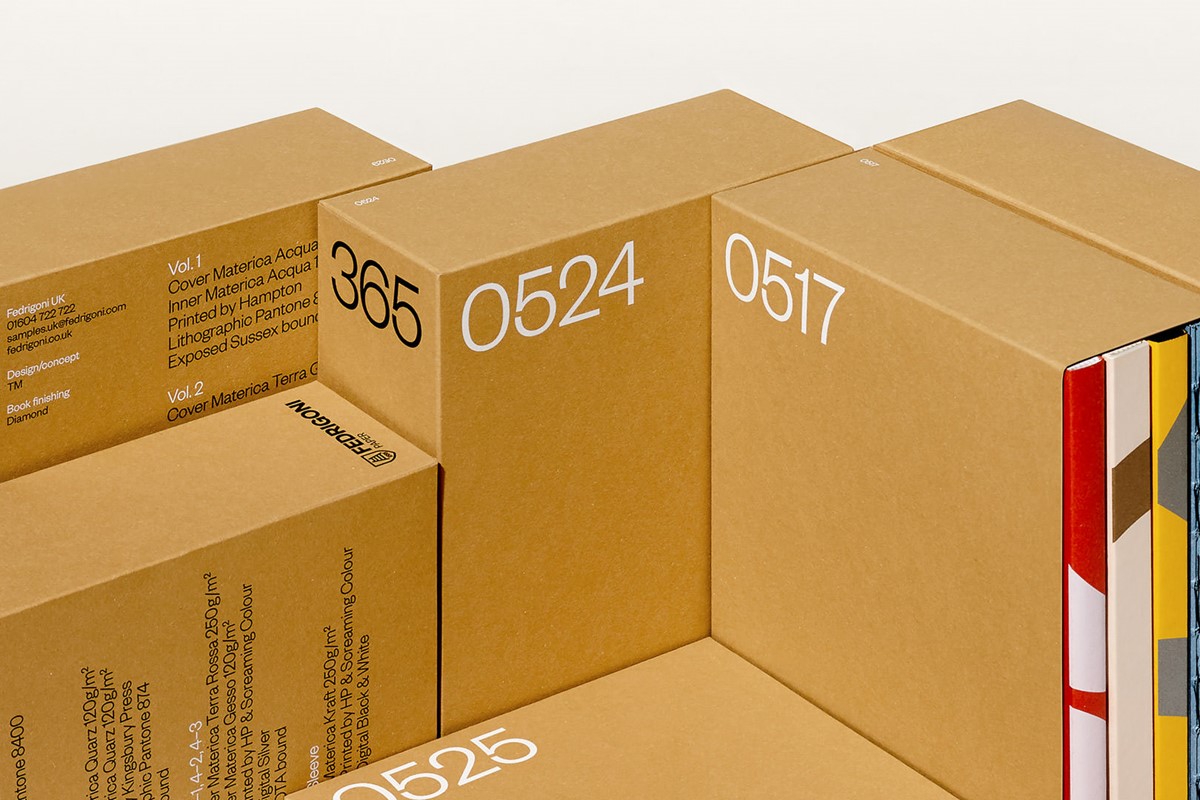 Fedrigoni 365 2022 calendar promo packaging stacked box shot.
