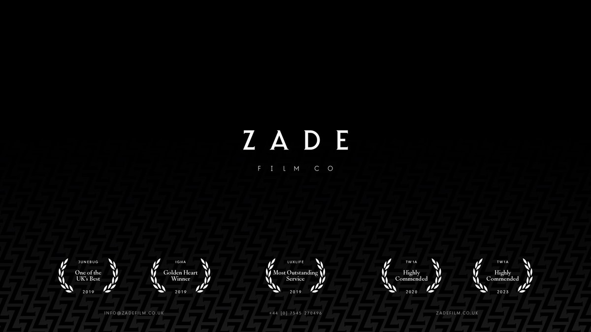 Zade Film Co. Awards brochure back cover by Superfried design studio, Manchester.