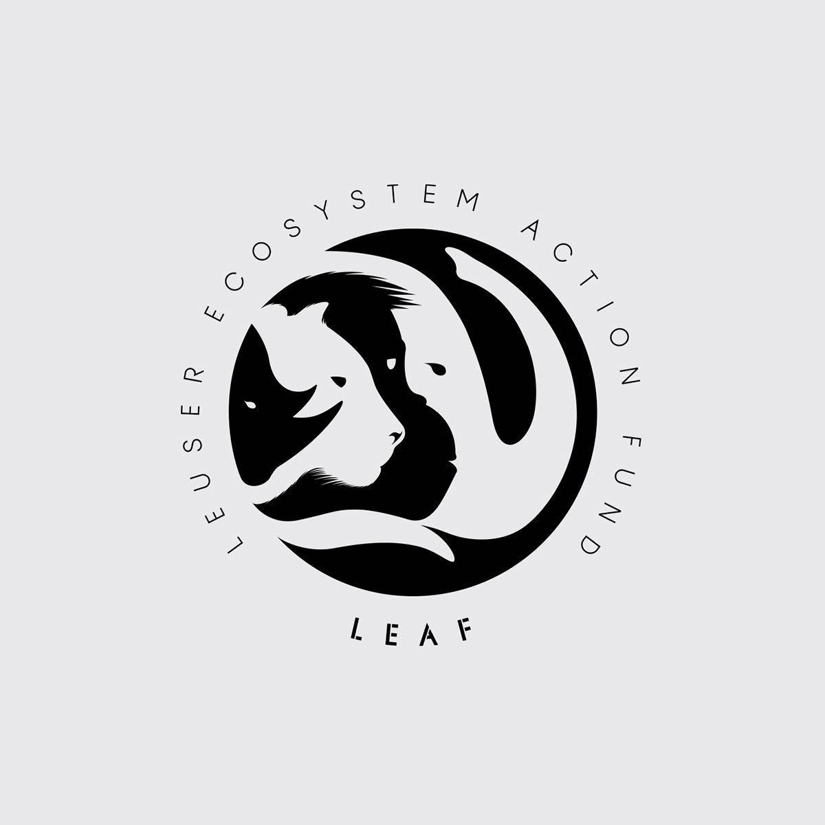 Leuser Ecosystem Action Fund [LEAF] roundel logo. Client: DiCaprio foundation + Sumatran Orangutan Society [SOS].