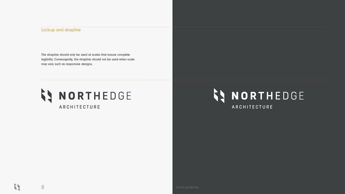 Northedge Architecture. Logo lock-up and strapline by design studio Superfried. Manchester.