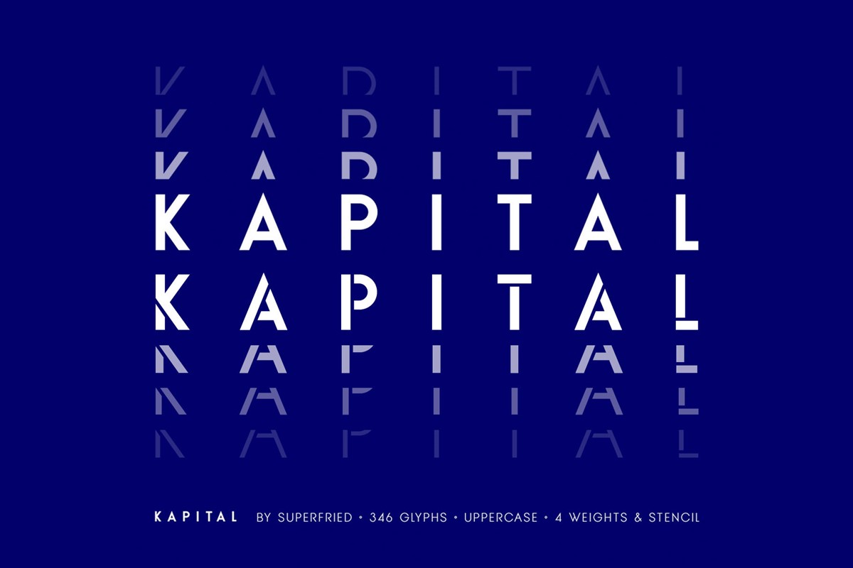 KAPITAL – Promo banner. Uppercase typeface designed by Superfried